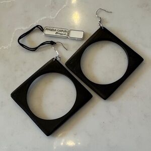 Angela Caputi Black Square Earrings